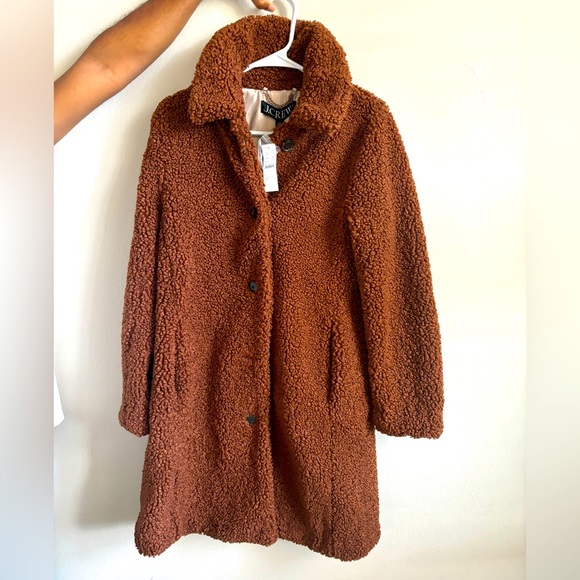 Teddy Sherpa lady coat by JCrew - Appalachian Brown - Picture 1 of 11